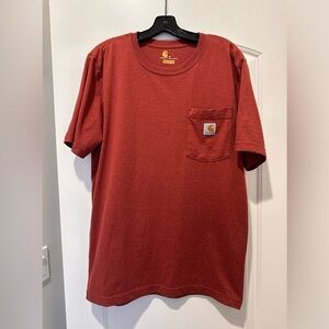Men’s Carhartt Original Fit Rugged Workwear Graphic Burnt Orange T-Shirt Sz M